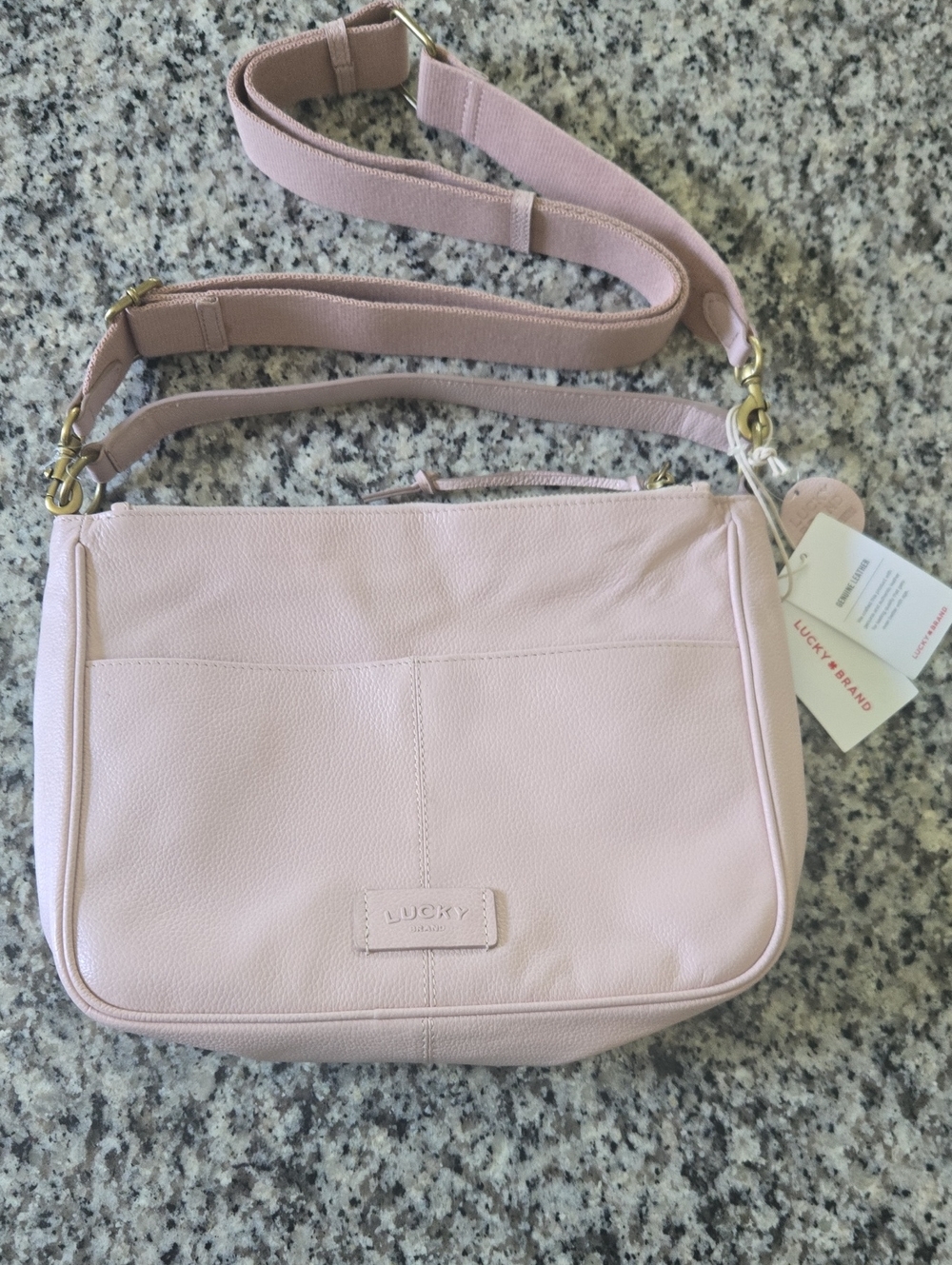 Lucky Brand Dusty Pink Pebbled Crossbody Bag